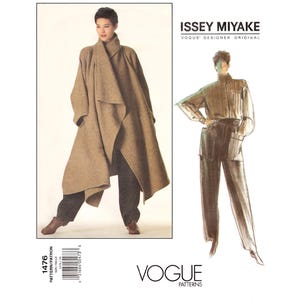 Vintage Vogue Sewing Pattern 1980s Issey Miyake 1476 Size 16 Eighties Vogue Japanese Designer Sewing Pattern Miyake Pattern Coat Pants Shirt