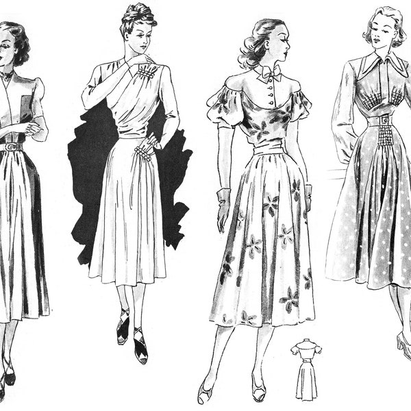 Vintage 1940s Pattern Drafting Book 200+ Patterns Women Men Children Forties Post War Fashion Dresses Lingerie Suits Lutterloh Golden Rule