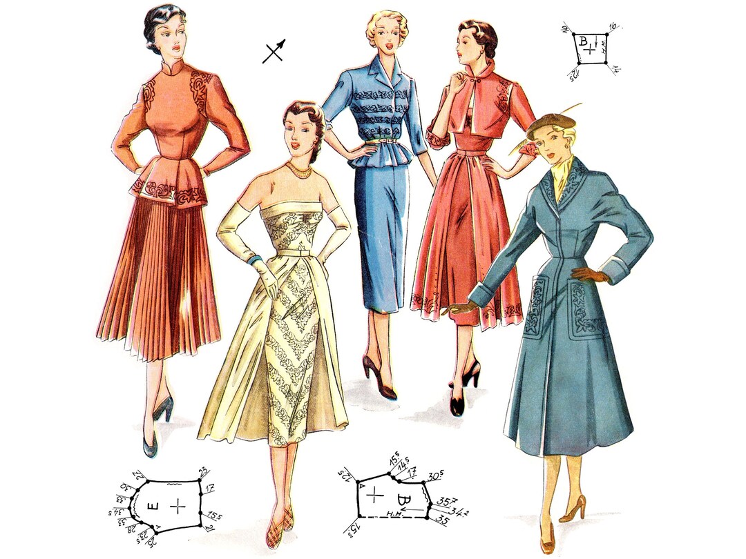 1950s Sewing Pattern Drafting Book No. 46: 36 Pages 50 Patterns ...