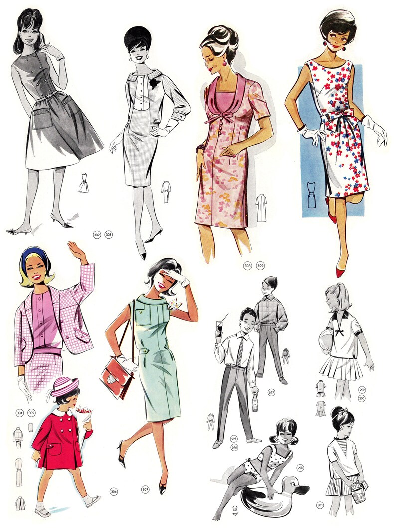 Vintage 1960s Sewing Pattern Drafting Book 350 Patterns Women Men