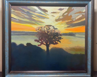 Morning Has Broken, Original Oil Painting on Board-FRAMED