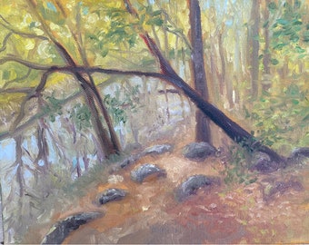 Leaning, Original Oil Painting on Canvas