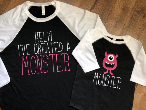 I've Created A Monster Mommy & Me/daddy and Me Raglan | Etsy