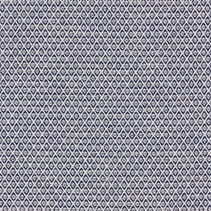 May include: A blue and white fabric with a repeating diamond pattern. The fabric has a subtle texture.