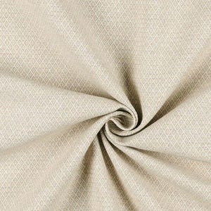 Puede incluir: Primer plano de una tela beige con un patr&oacute;n de diamantes. La tela est&aacute; doblada y arremolinada, mostrando su textura y dise&ntilde;o. El color neutro y el patr&oacute;n sugieren su uso para tapicer&iacute;a o decoraci&oacute;n del hogar.