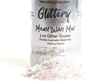 Milky Way Chunky Glitter Mix Glitter für Lipgloss, Gesicht, Körper, Nägel, Handwerk, Tumbler, Make-up, Resin Glitter, Bad, Seife, diy