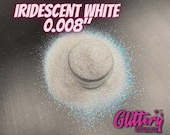 Iridescent White Cosmetic Grade Glitter .008 Ultrafine For Face Body Hair DIY Solvent Resistant Iridescent Tumbler Glitter