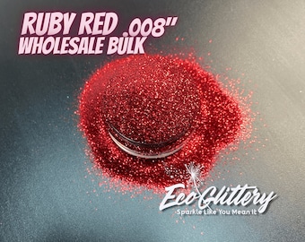 Ruby Red - Biodegradable glitter |.008 Ultrafine | Body Safe| eyeshadow, red glitter for lip gloss, sparkly tumbler, compostable