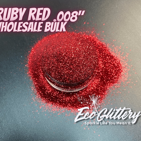 Ruby Red - Biodegradable glitter |.008 Ultrafine | Body Safe| eyeshadow, red glitter for lip gloss, sparkly tumbler, compostable