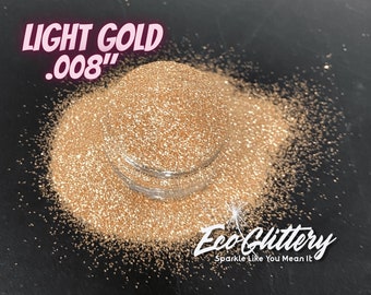 Light Gold Biodegradable Glitter | Cosmetic glitter |.008 Ultrafine | wholesale biodegradable glitter for resin, lip gloss, tumbler, eye