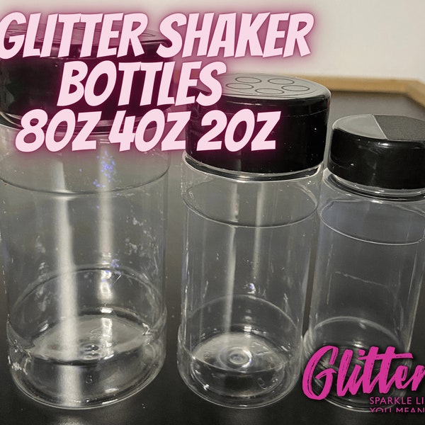 Glitter Shaker Bottles | 2 oz 4 oz 8 oz | craft projects, glitter, spices, powder container