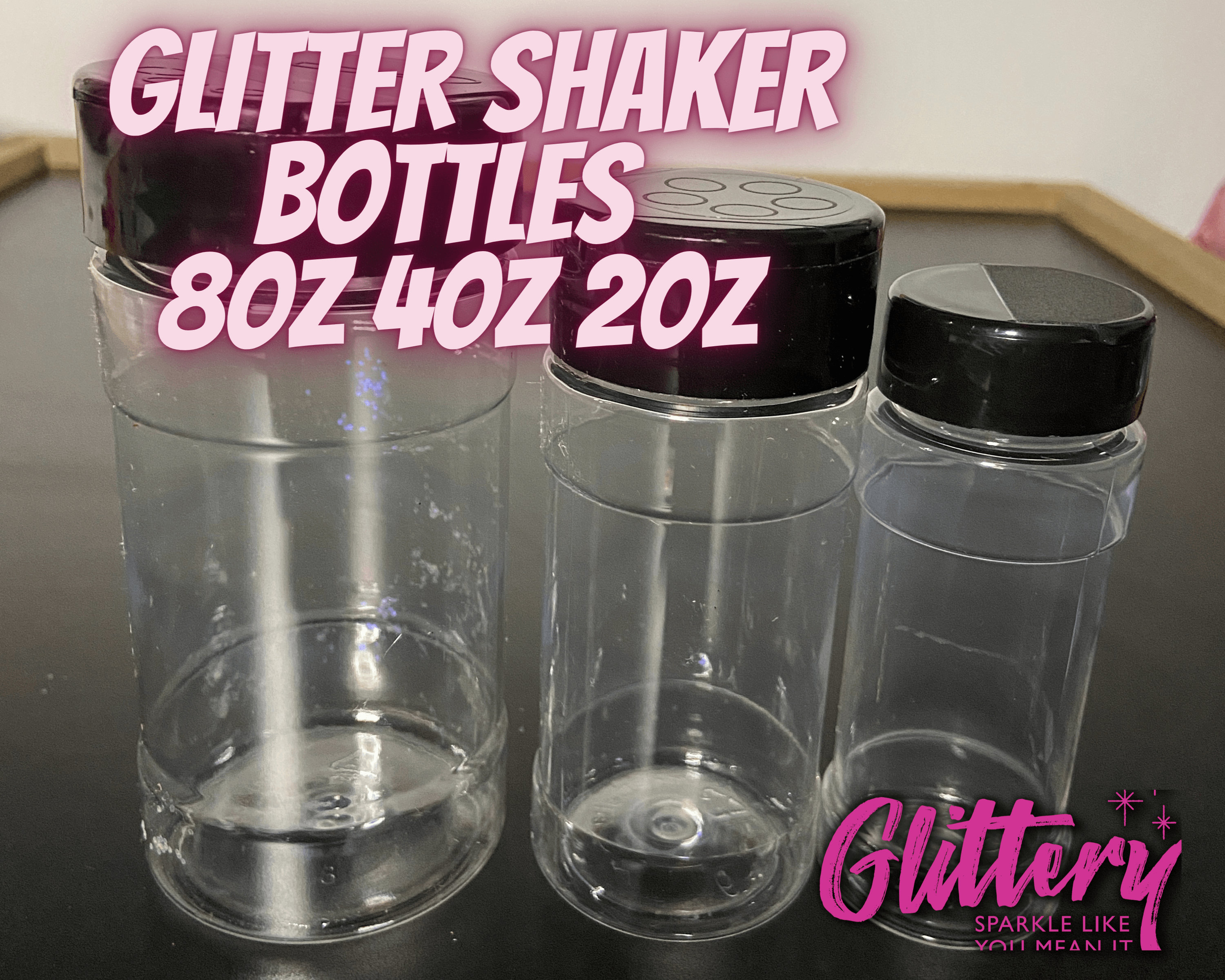 8 Mini Glitter Glass Bottles, Small Fairy Dust Jars, Resin Craft