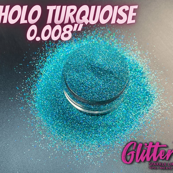 Holographic Turquoise glitter Cosmetic glitter | .008 Ultrafine, Glitter for lip gloss, Tumbler, Resin, Face Aesthetic, eye shadow