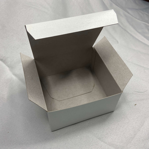 White Glossy Gift Box | 10 pack | 4x4x2 | Empty Cardboard Gift Box| 4" x 4" x 2" | 100 percent recycled material