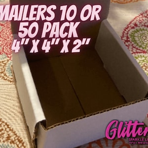 Pacote com 10 ou 50 unidades | Envelope branco vazio | 4 x 4 x 2 | ótimo para enviar itens pequenos! | papelão 100% reciclado | caixas de presente a granel