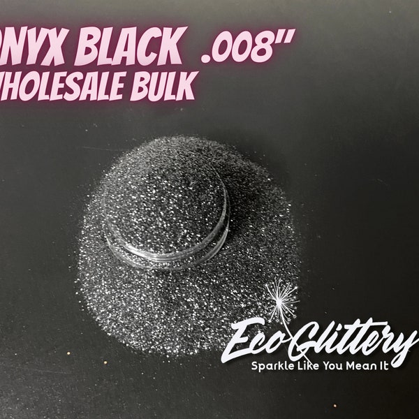 Onyx Black - Biodegradable glitter | .008 Ultrafine | Body Safe| glitter eyeshadow, wholesale glitter for lip gloss, tumbler, compostabl