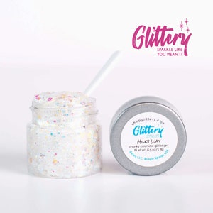 Milky Way - Glittery -Chunky Glitter Gel- Festival glitter .65 oz | Body Safe | glitter freckles | Vegan Halloween, Cheer,  Makeup Glitter