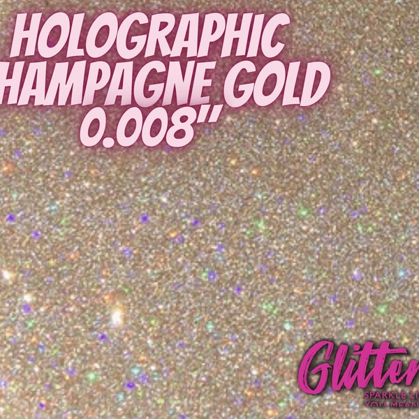 Holographic Champagne Gold Glitter | Cosmetic grade |.008 Ultrafine| wholesale glitter for lip gloss, tumbler glitter, resin