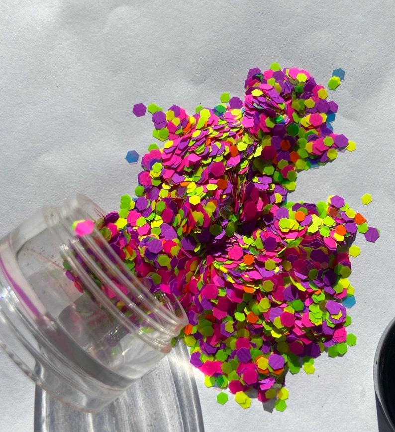 Rave Mix Chunky Glitter UV Reactive Glitter Mix Cosmetic Etsy