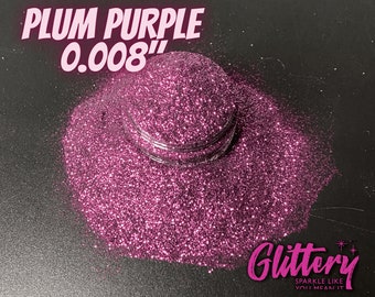 Plum Purple - Aubergine Cosmetic Grade Glitter .008 Ultrafine, Solvent Resistant, Soap, DIY, Resin Glitter, Nails, Acrylic, DIY Glitter