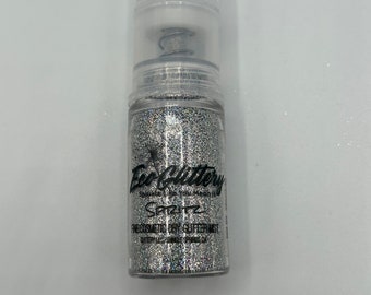 Holographic Silver EcoGlitter Spritz -14ml - Loose ultrafine cosmetic grade biodegradable glitter, glitter spray, hair, body glitter