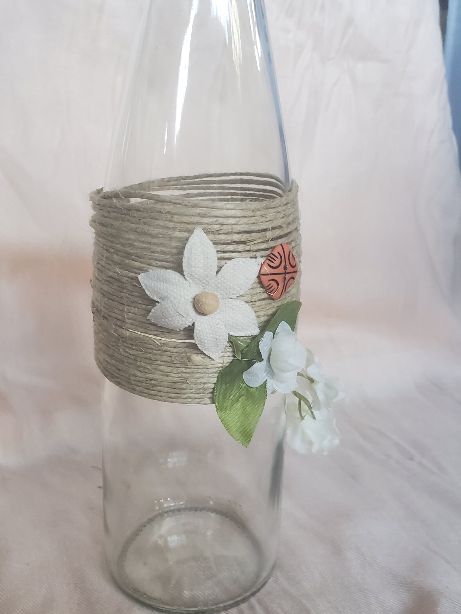 Clear decorated bottle to be used for centerpieces Etsy