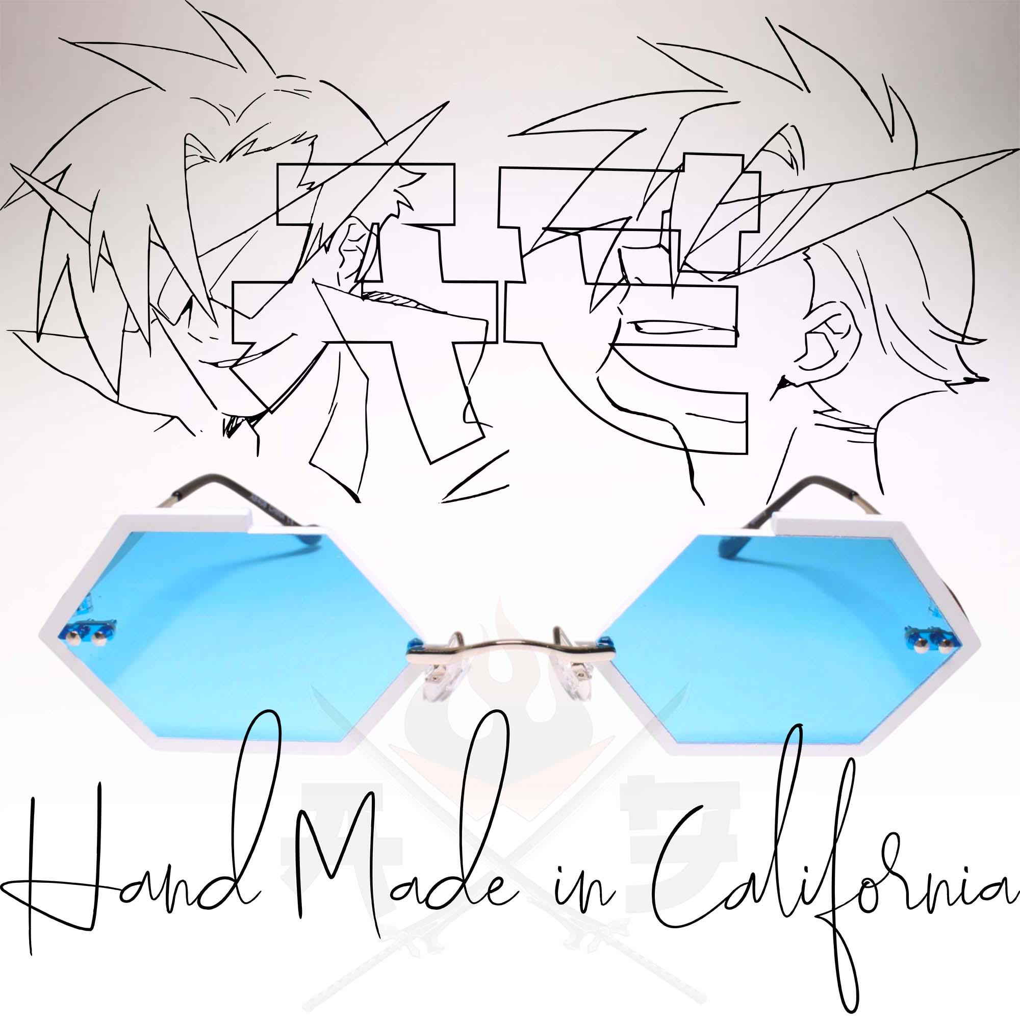 Inspired by Denki Kaminari Cosplay Costume Anime Party Rave Festival Blue Lens Sun Glasses