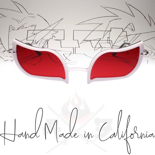 Donquixote Doflamingo Inspired Cosplay Costume Anime Party Rave Festival White & Red Sun Glasses