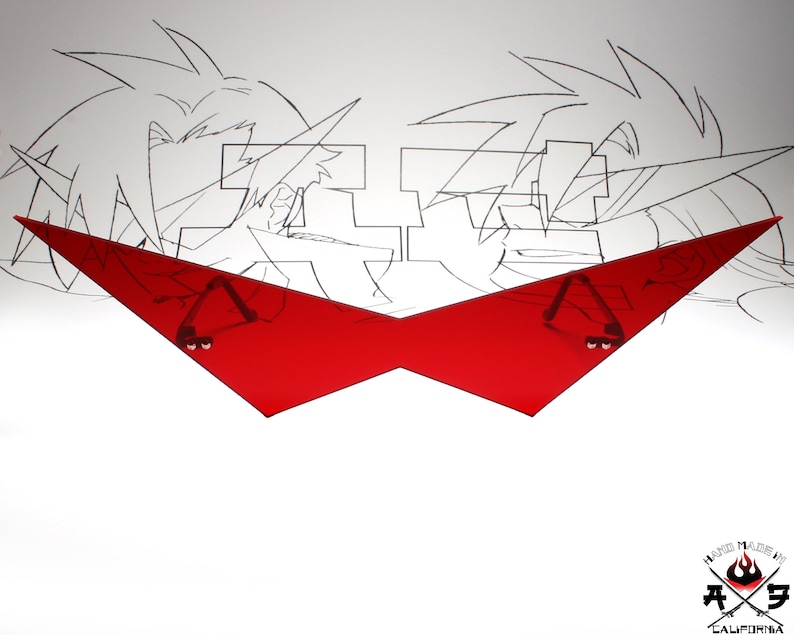 Puede incluir: Visera de pl&aacute;stico roja con un dise&ntilde;o afilado y angular. La visera es un accesorio popular para los fan&aacute;ticos del anime y el cosplay.