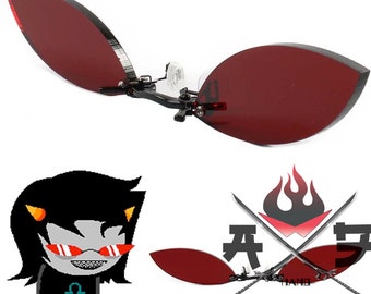 Terezi Pyrope Homestuck Inspired Anime Costume Cosplay Red Cat Eye Sun Glasses