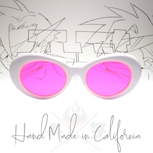 Ema Skye Inspired Glasses Pink Lenses w/ White Frame