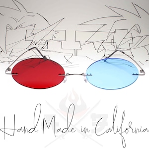 Sollux Captor Homestuck Inspired Red and Blue Anime Costume Cosplay Sun Glasses