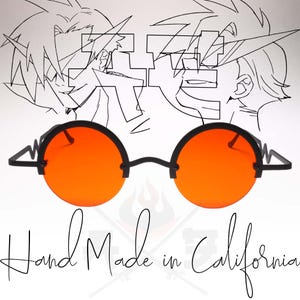 Cosplay Costume Anime Party Rave Festival Round Yellow Lens Sun Glasses