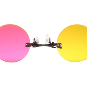 Spamton Inspired Pince Nez Pink & Yellow Lens Costume Cosplay Sunglasses