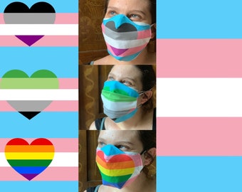 Reusable LGBTQIA+ Trans Pride Mask