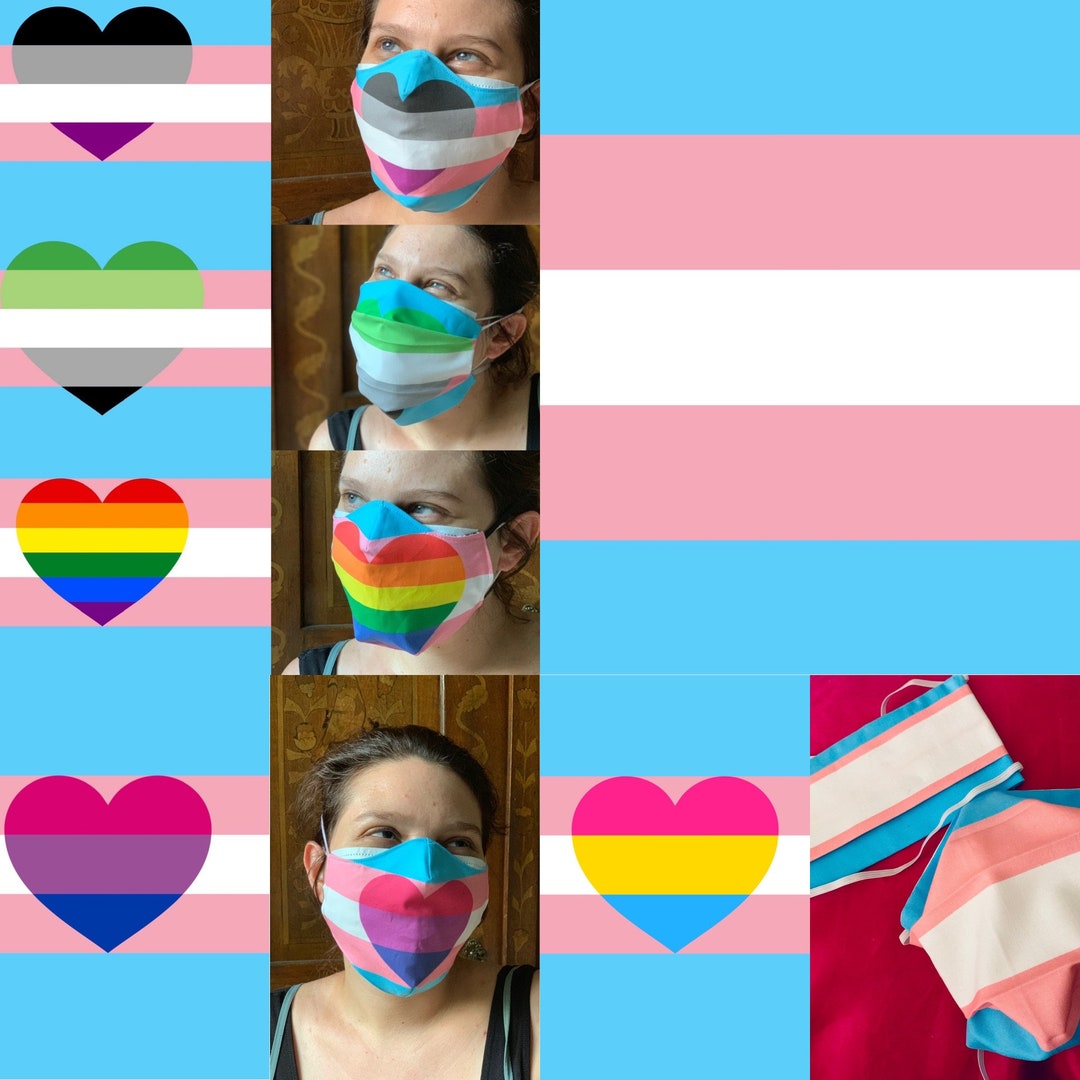 Reusable LGBTQIA Trans Pride Mask Etsy