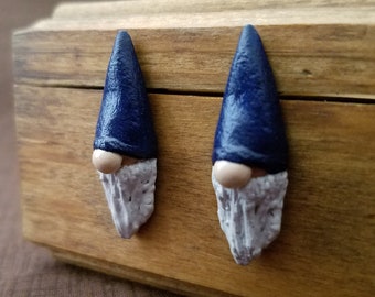 Gnome Earrings, Unique Earrings, Large Stud Earrings, Polymer Clay Earrings, Quirky Earrings,