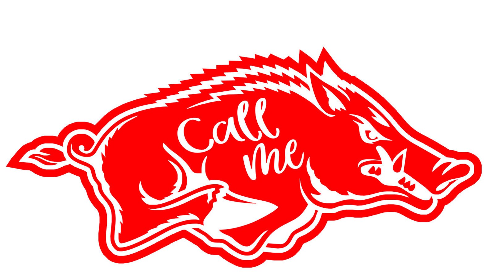 Razorback hog call me . vinyl decal arkansas razorbacks hog Etsy
