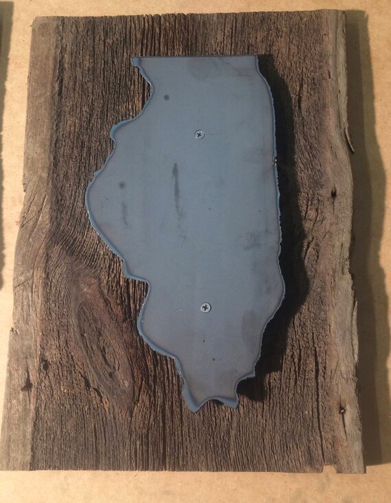 Illinois Barnwood State Silhouette Etsy