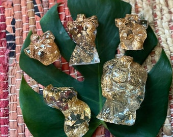COLECCIÓN DE ORO Estatuillas de dioses y diosas griegas hechas a mano, hechas con resina epoxi/lámina de oro