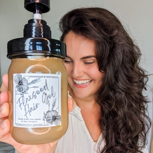 Curly Hair Gel, 100% Natural Hair Gel, Flaxseed Gel, Curly Definition and Moisture, Frizz Control