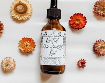 Organic Hair Growth Oil with Herbs & Botanicals - Natural Hair Thickening and Scalp Nourishing Oil for Faster, Healthier Growth