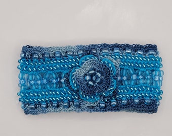Handmade Crochet Flower Bracelet: Beaded Cotton Lace Jewelry