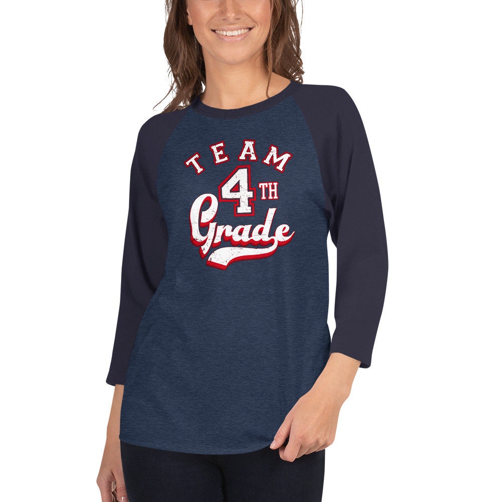 Back to School Outfits Fourth Grade Raglan Tee Team 4th Grade for Teachers Fun Team Building Activity Shirt Back to School Activities