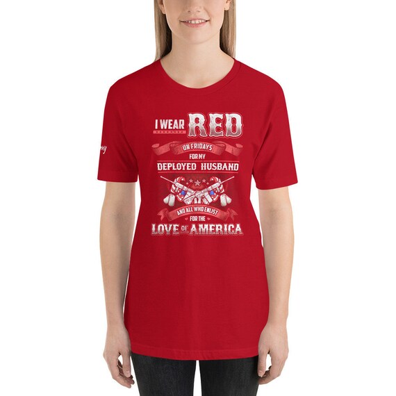 Red Friday Support Our Troops T Shirt Soldiers Wife Enlisted | Etsy