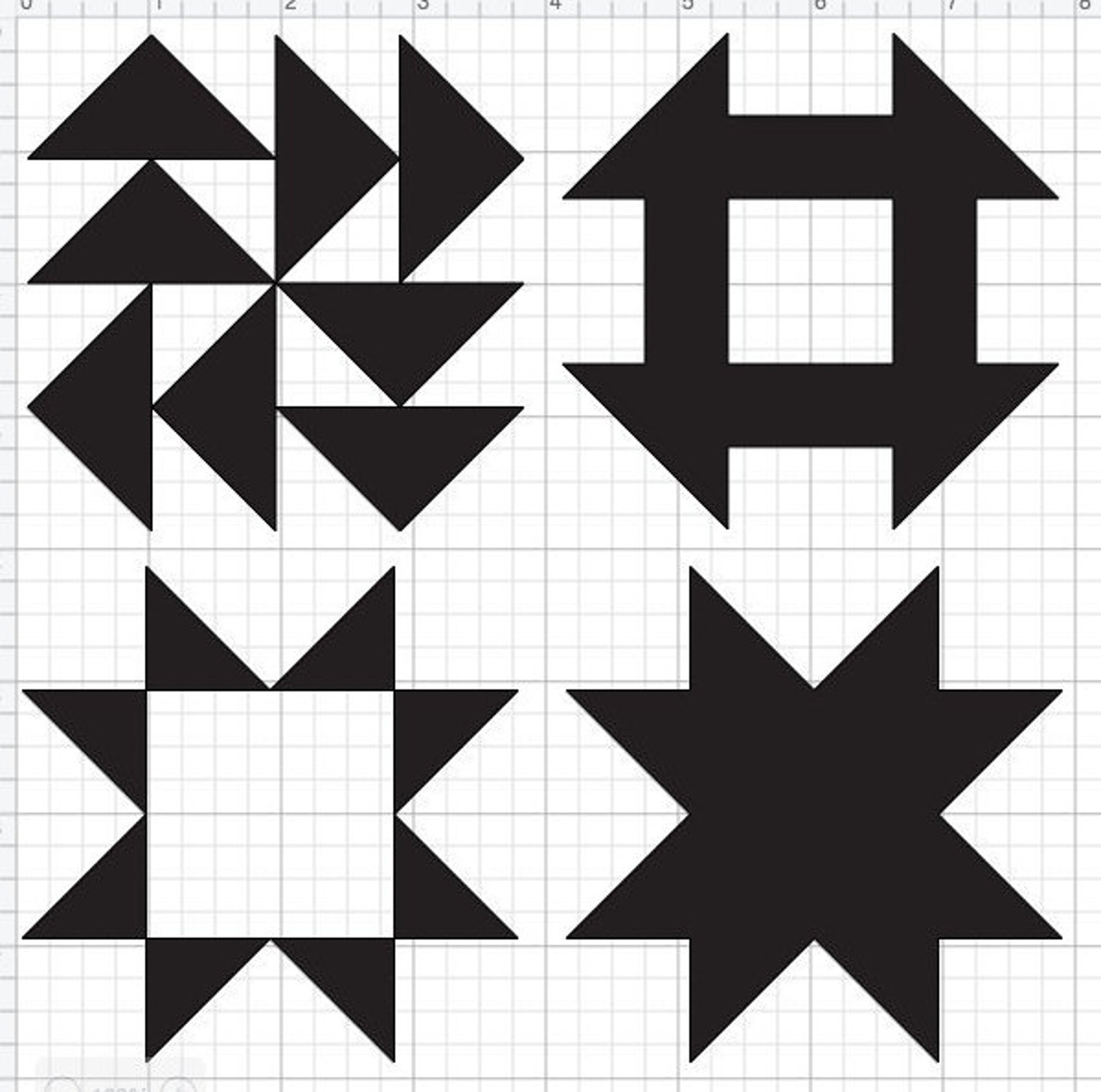 Quilt Block SVG File Bundle 1 Etsy