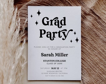 Graduation Party Invitation, Graduation Invitation Template, high School Graduation, Graduation Party Invite, Editable Template