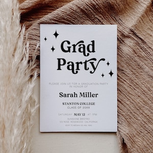 Graduation Party Invitation, Graduation Invitation Template, high School Graduation, Graduation Party Invite, Editable Template