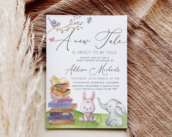Storybook Baby Shower Invitation, Storybook Baby Shower Invite, Books Baby Shower, Books Baby, Book Worm Baby Shower Invitation, Editable