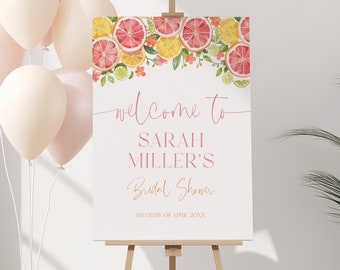 Citrus Bridal Brunch Sign, Main Squeeze Bridal Shower Welcome Sign, Orange Bridal Shower, Citrus Bridal Shower Decor, Floral, Template